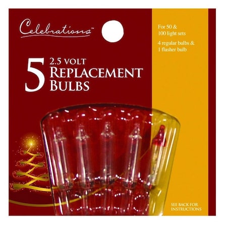 Celebrations Celebrations Red Incandescent Mini Clear 5 ct Replacement Christmas Light Bulbs 1115-2-71